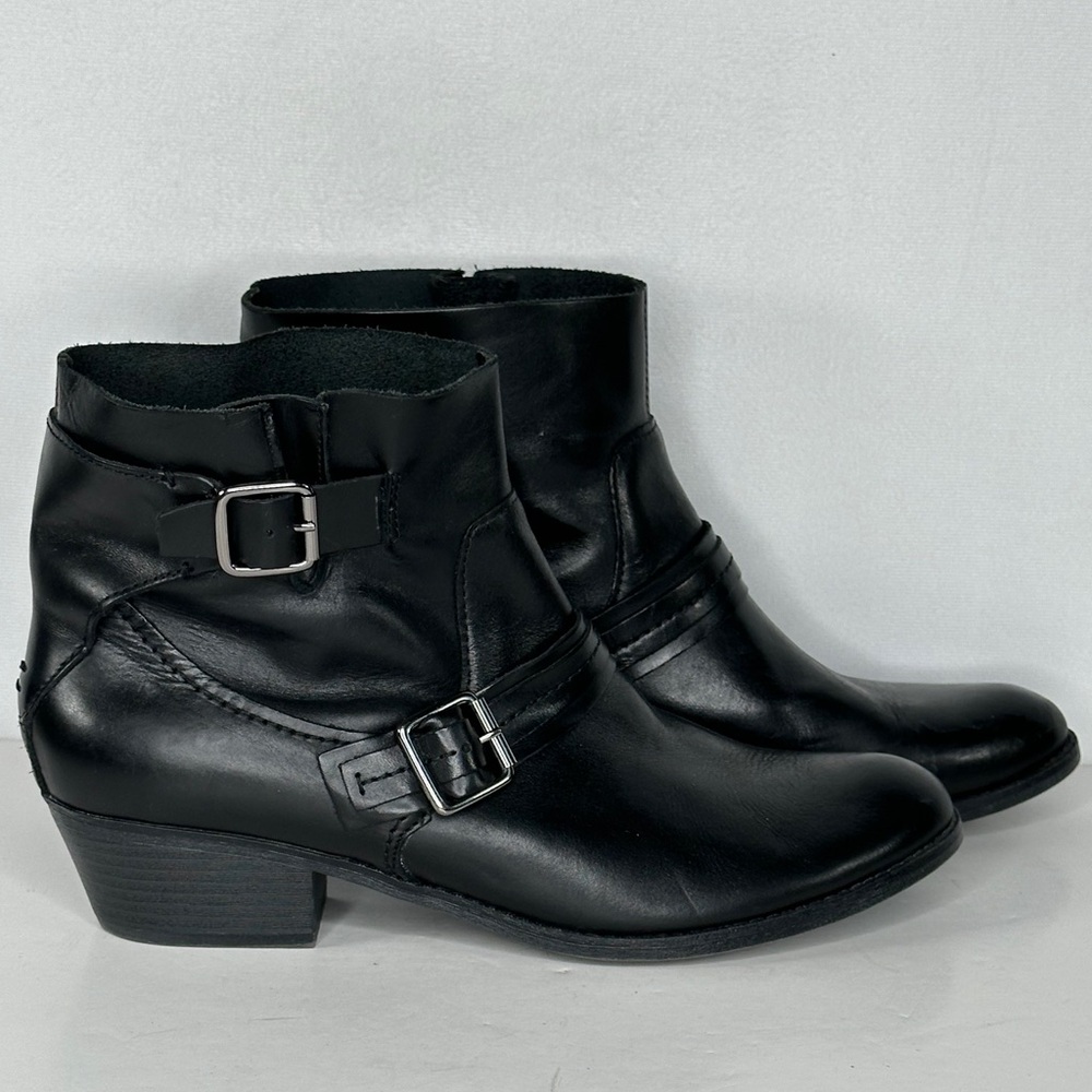 Kenneth Cole Reaction Love Tale Ankle Boots‎ Leather Slip On Moto Y2K Sz 8.5